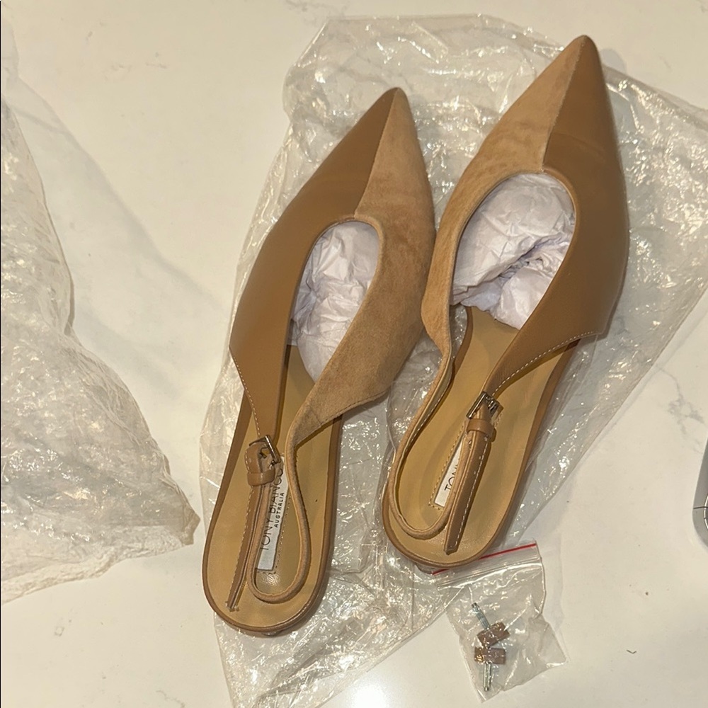 Tony Bianco Tan Slingback Women's Shoes - Picture 7 of 9